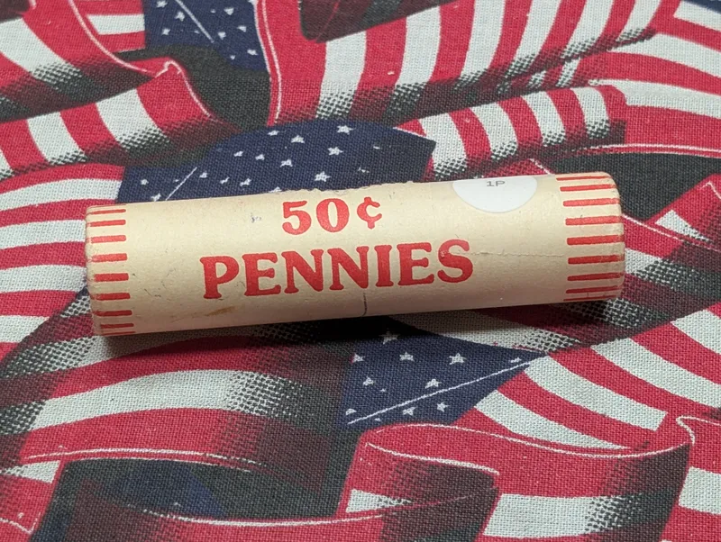 Roll of 1984 Lincoln Memorial Cents from auction in Greenville, Ohio