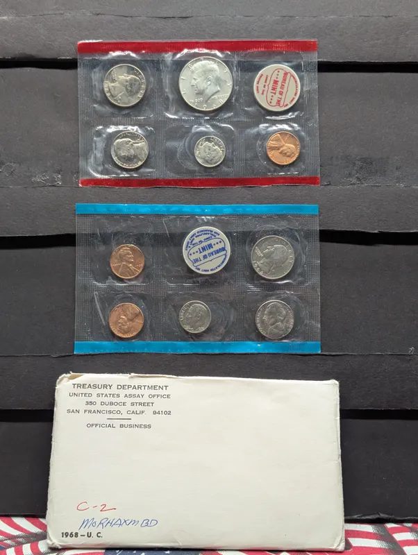 1968-P&D Unc. United States Mint Set W/ "S" Cent - Includes 40% Silver Kennedy Half Dollar from auction in Greenville, Ohio