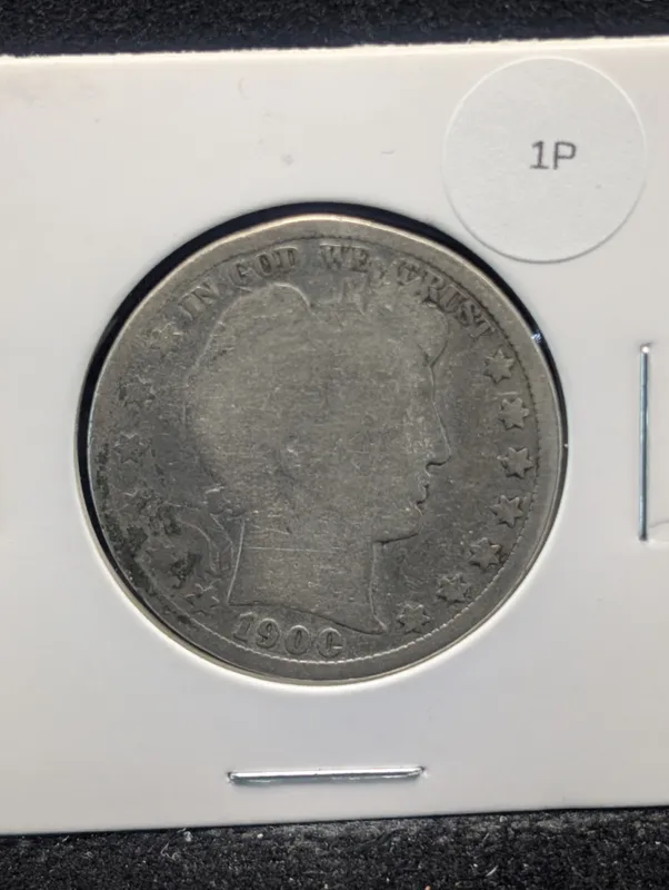1900 Barber 90% Silver Half Dollar from auction in Greenville, Ohio