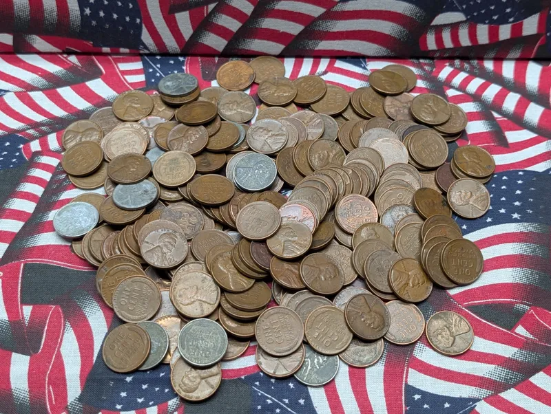 Approximately 210 Assorted Date Lincoln Wheat Cents from auction in Greenville, Ohio
