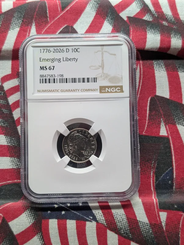1776-2026-D Emerging Liberty Dime NGC MS 67 - Semiquincentennial Celebration from auction in Greenville, Ohio