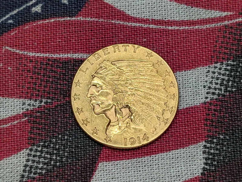 1914 Indian Head $2.50 Gold Quarter Eagle - Strong Details from auction in Greenville, Ohio