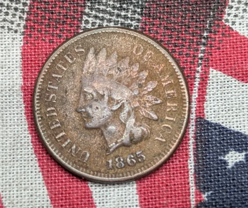 1865 Indian Head Cent - Civil War Date from auction in Greenville, Ohio