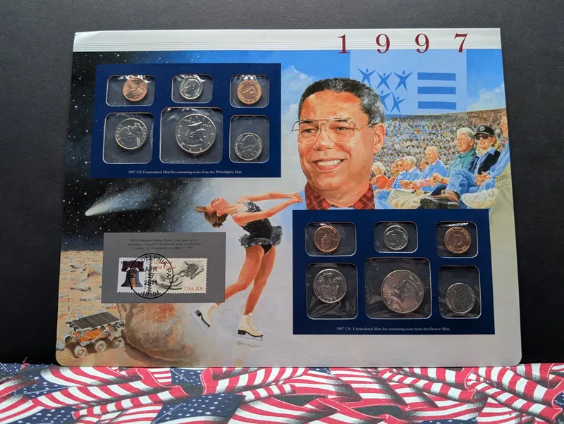 1997 P & D Uncirculated U.S. Postal Commemorative Society Coin & Stamp Panel from auction in Greenville, Ohio