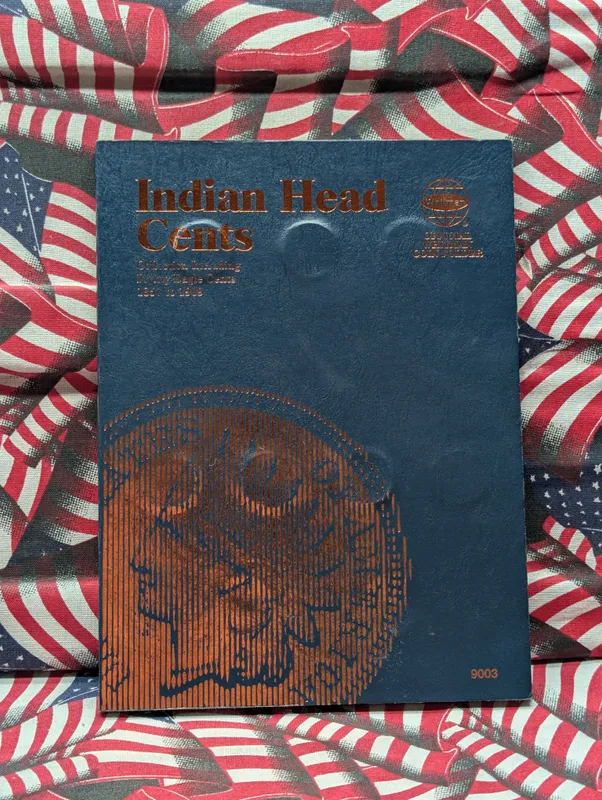 1857 to 1909 Indian Head Cent Whitman Folder w/ 39 Coins - INCLUDES A 1857, 1858 S. L. & 1858 L.L Flying Eagle Cents, 1860 is in the wrong spot. from auction in Greenville, Ohio