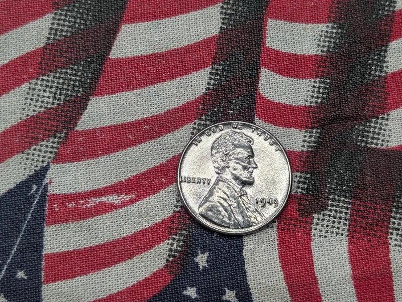 1943-P Lincoln Steel Wheat Cent from auction in Greenville, Ohio