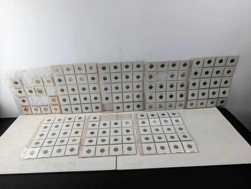 1914-1960 Lincoln Cent Collection in Collector's Binder Pages, 137 Coins Total from auction in Greenville, Ohio