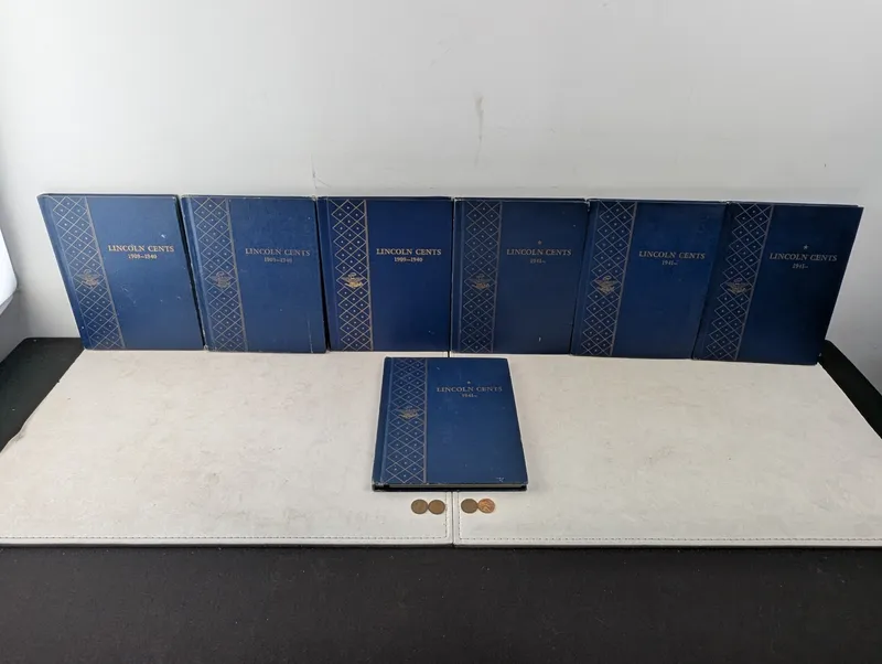 Partial 1909-1976 Lincoln Cent Collection in 7 Whitman Albums - Includes BETTER DATES! & Lots of UNC Condition Coins - 450+ Coins Total!! from auction in Greenville, Ohio