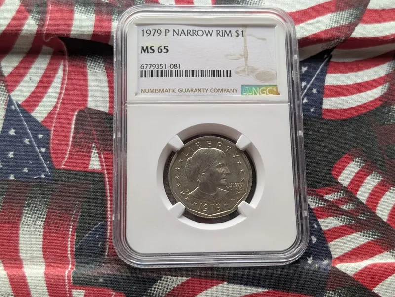 1979-P Susan B. Anthony Dollar - NGC MS65 w/ Narrow Rim from auction in Greenville, Ohio