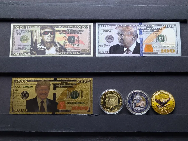 2024 Donald Trump Novelty Collectibles - Donald Trump Notes & Coins/Rounds - No Melt/Face Value from auction in Greenville, Ohio