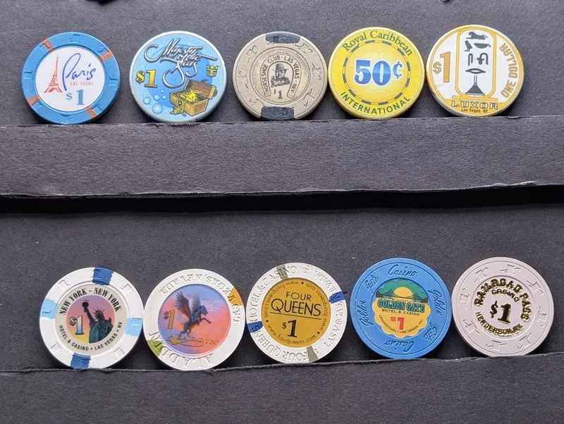 (10) Assorted Las Vegas Casino Chips from auction in Greenville, Ohio