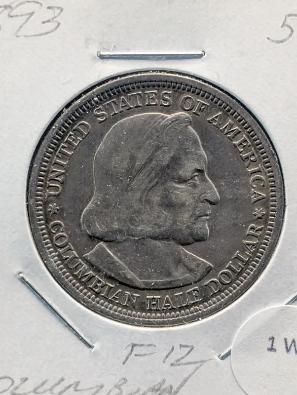 1893 Columbian Exposition Commemorative 90% Silver Half Dollar from auction in Greenville, Ohio