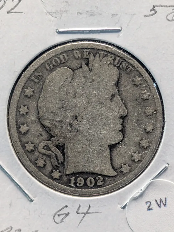 1902 Barber 90% Silver Half Dollar. from auction in Greenville, Ohio
