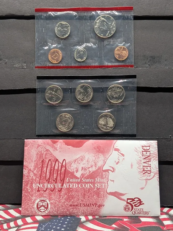1999-D Only U.S. Mint Uncirculated Coin Set with State Quarters In OGP from auction in Greenville, Ohio