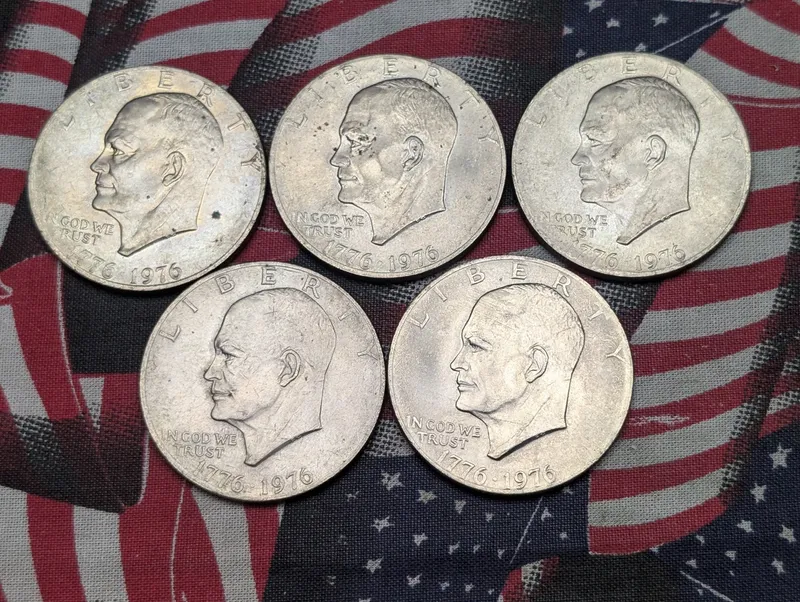 (5) 1976 Bicentennial Eisenhower Dollars from auction in Greenville, Ohio