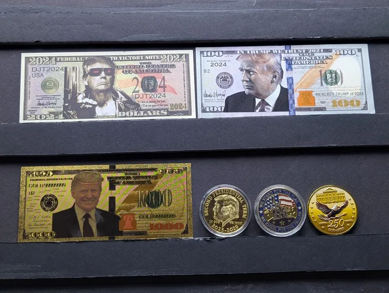 2024 Donald Trump Novelty Collectibles - Donald Trump Notes & Coins/Rounds - No Melt/Face Value from auction in Greenville, Ohio