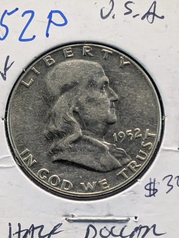 1952 Franklin 90% Silver Half Dollar - Korean War Era! from auction in Greenville, Ohio