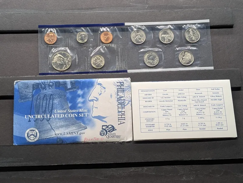 1999-P Only U.S. Mint Uncirculated Coin Set with State Quarters  In OGP w/ COA from auction in Greenville, Ohio