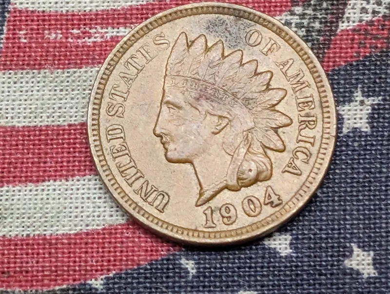 XF/AU - 1904 Indian Head Cent from auction in Greenville, Ohio