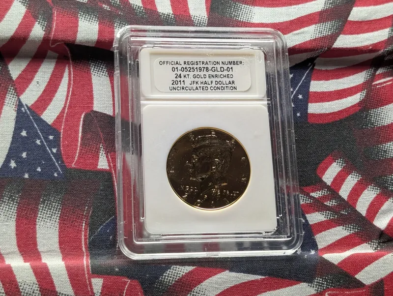 2011-P Kennedy Half Dollar, *24KT. Gold Layered* from auction in Greenville, Ohio