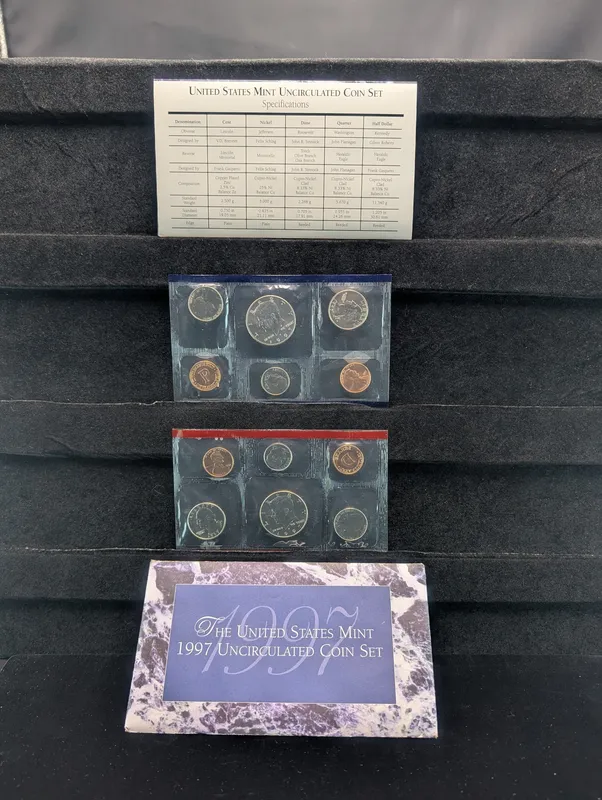 1997-P&D U.S. Mint Unc. Coin Set in OGP w/ COA from auction in Greenville, Ohio