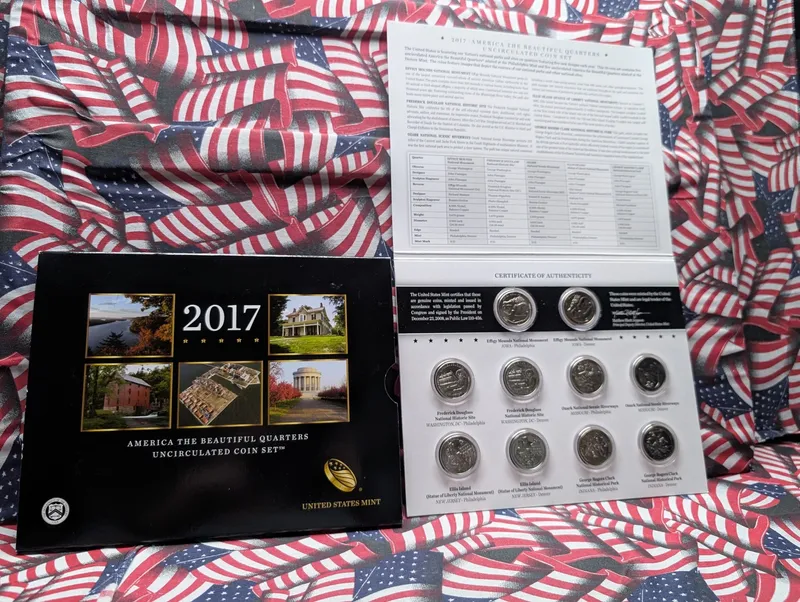 2017-P&D ATB Quarters Uncirculated Coin Set in OGP w/ COA from auction in Greenville, Ohio