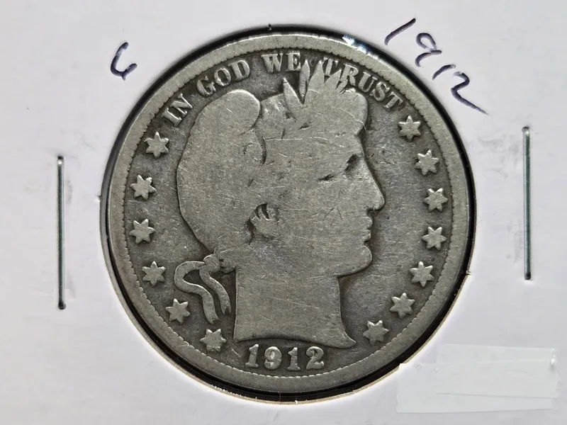 1912 Barber 90% Silver Half Dollar from auction in Greenville, Ohio