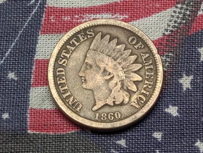 1860 Indian Head Cent, Better Date from auction in Greenville, Ohio