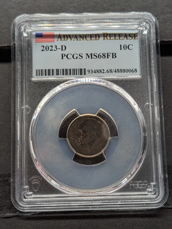 2023-D Roosevelt Dime PCGS MS68FB Advanced Release from auction in Greenville, Ohio