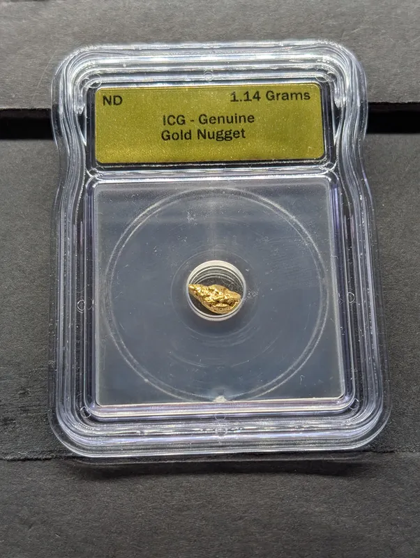 ND 1.14 Grams Natural Gold Nugget - ICG Genuine from auction in Greenville, Ohio