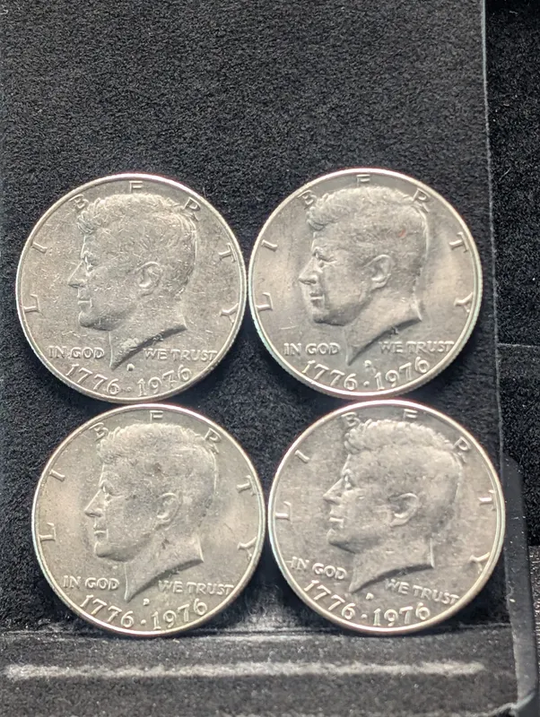 (4) 1976-D Bicentennial Kennedy Half Dollars from auction in Greenville, Ohio