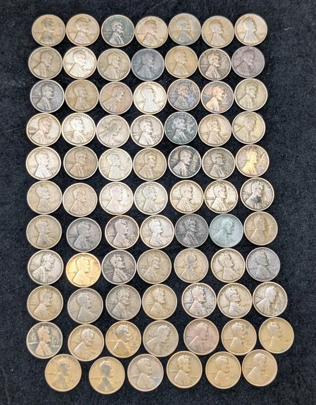 (76) US Early 1900 Teens Dates P, D & S Lincoln Wheat Cents from auction in Greenville, Ohio