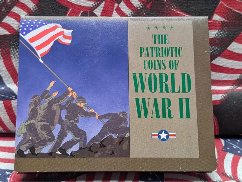 The Patriotic Coins of WWII Wartime Coin Set - Includes 1943 Steel Wheat Cent, 1943-P 35% Silver Jefferson Nickel, and 1936 90% Silver Mercury Dime - Mercury Dime Is Not Wartime from auction in Greenville, Ohio