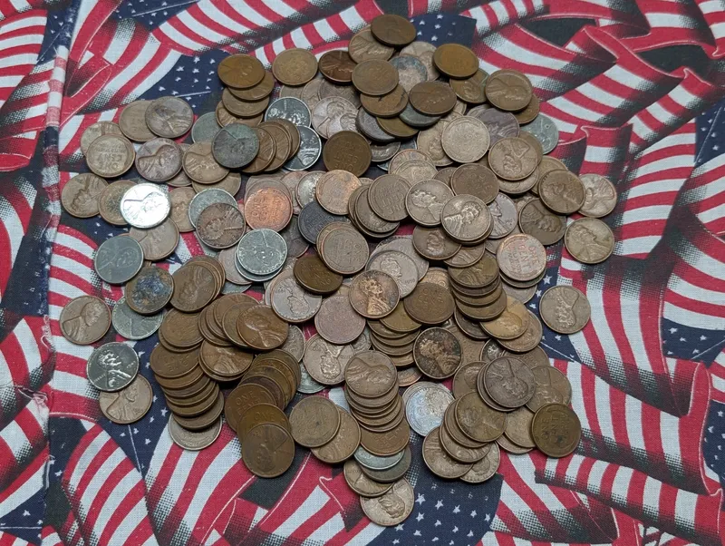 Approximately 225 Assorted Date Lincoln Wheat Cents from auction in Greenville, Ohio
