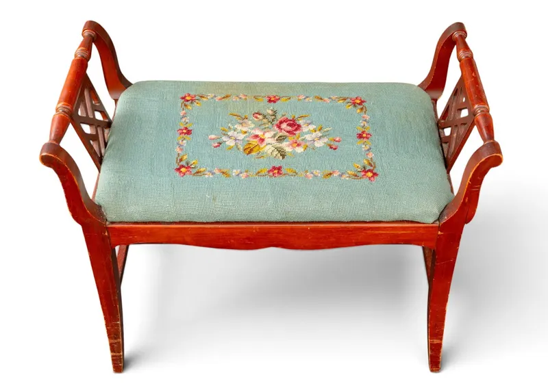 Mahogany Vanity Bench / Window Seat from auction in York, Pennsylvania