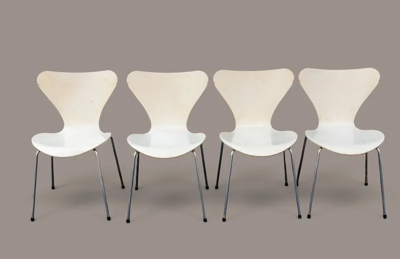 Set of 4 Fritz Hansen Side Chairs from auction in York, Pennsylvania