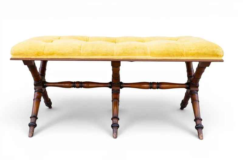 Vintage Tufted Window Seat / Bench from auction in York, Pennsylvania