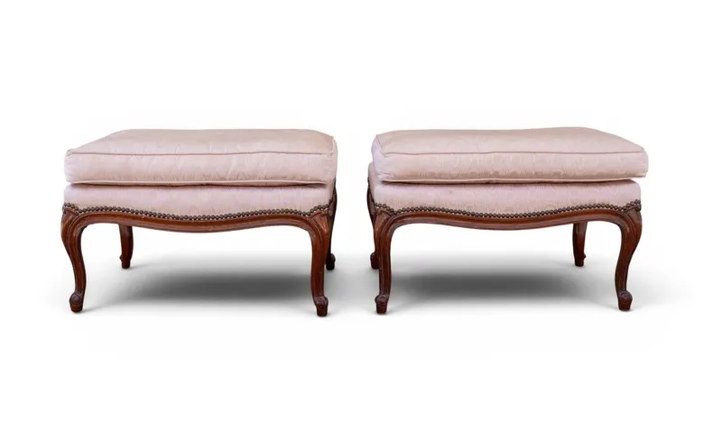 Pair French Style "Century Furniture" Ottomans from auction in York, Pennsylvania