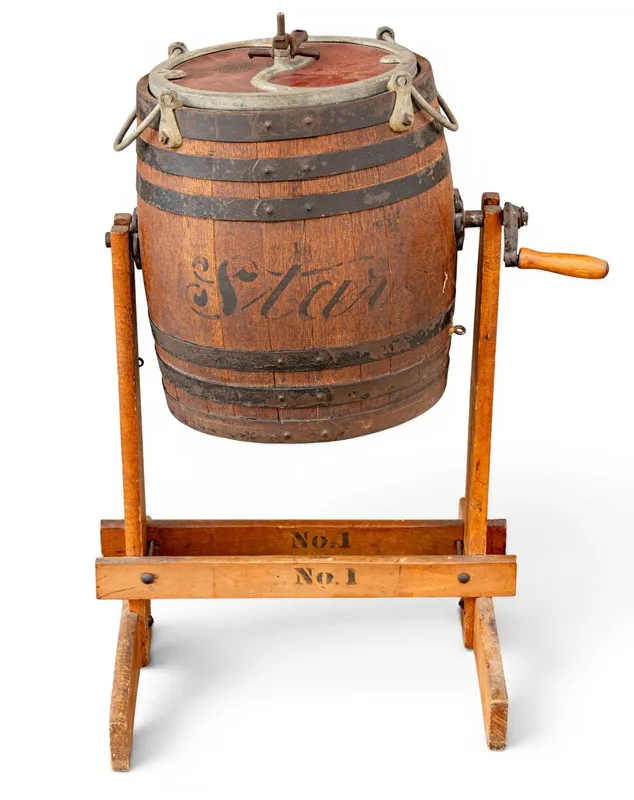 Barrel Butter Churn with Stand from auction in York, Pennsylvania