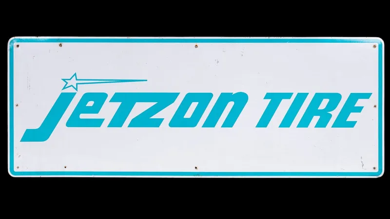 Vintage Jet-Zon Tire Tin Sign from auction in York, Pennsylvania