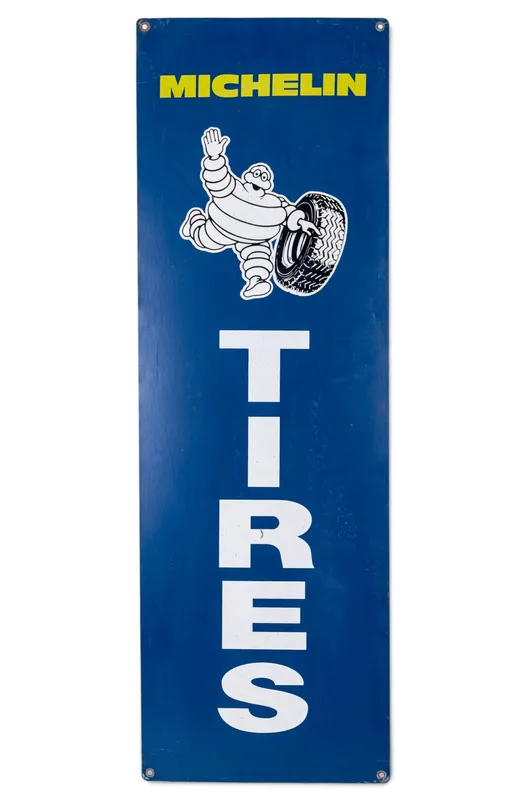 Vintage Michelin Tire Tin Sign from auction in York, Pennsylvania