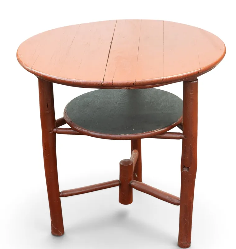 Painted Wooden Adirondack Round Table from auction in York, Pennsylvania