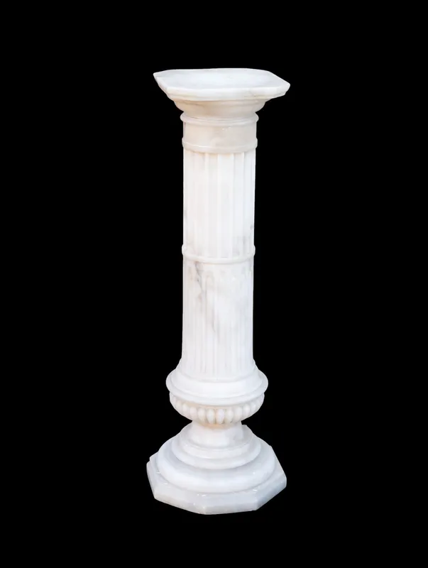 White Marble Pedestal Stand from auction in York, Pennsylvania