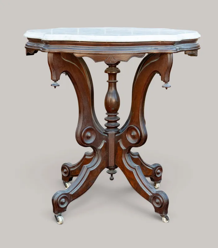 Victorian Marble Top Parlor Table from auction in York, Pennsylvania