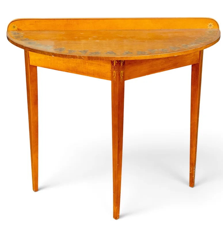 Vintage Adam-Style Demilune Hall Table from auction in York, Pennsylvania