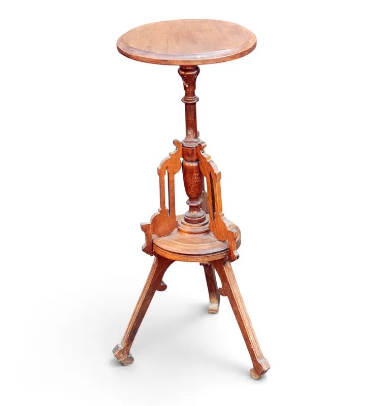 Unusual Victorian Walnut Candle Stand from auction in York, Pennsylvania