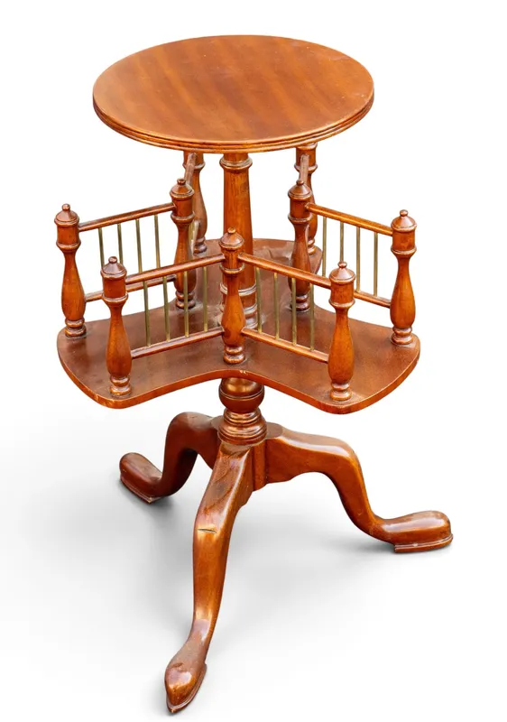 Antique-Style Revolving Wooden Book Table from auction in York, Pennsylvania