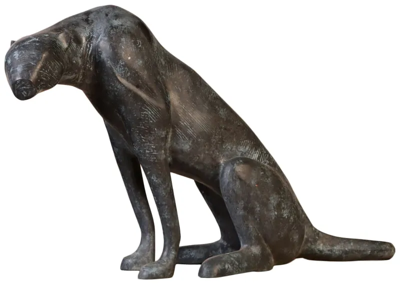 AN ART DECO STYLE BRONZE CAT FOR YOUR GARDEN, from auction in Philadelphia, Pennsylvania
