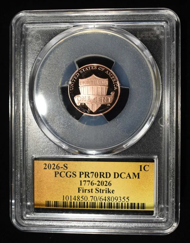 2026-S LINCOLN SHIELD CENT PCGS PR-70 RD DCAM from auction in Findlay, Ohio
