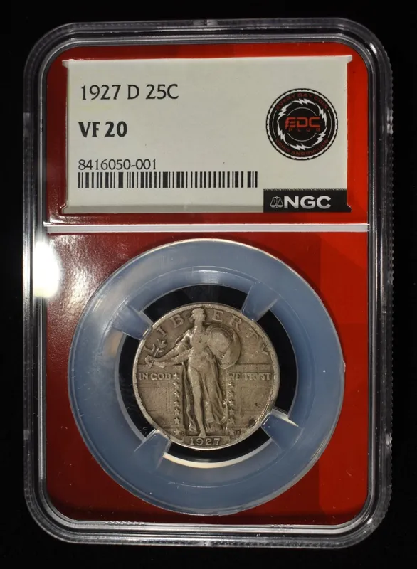 1927-D STANDING LIBERTY QUARTER NGC VF-20 from auction in Findlay, Ohio